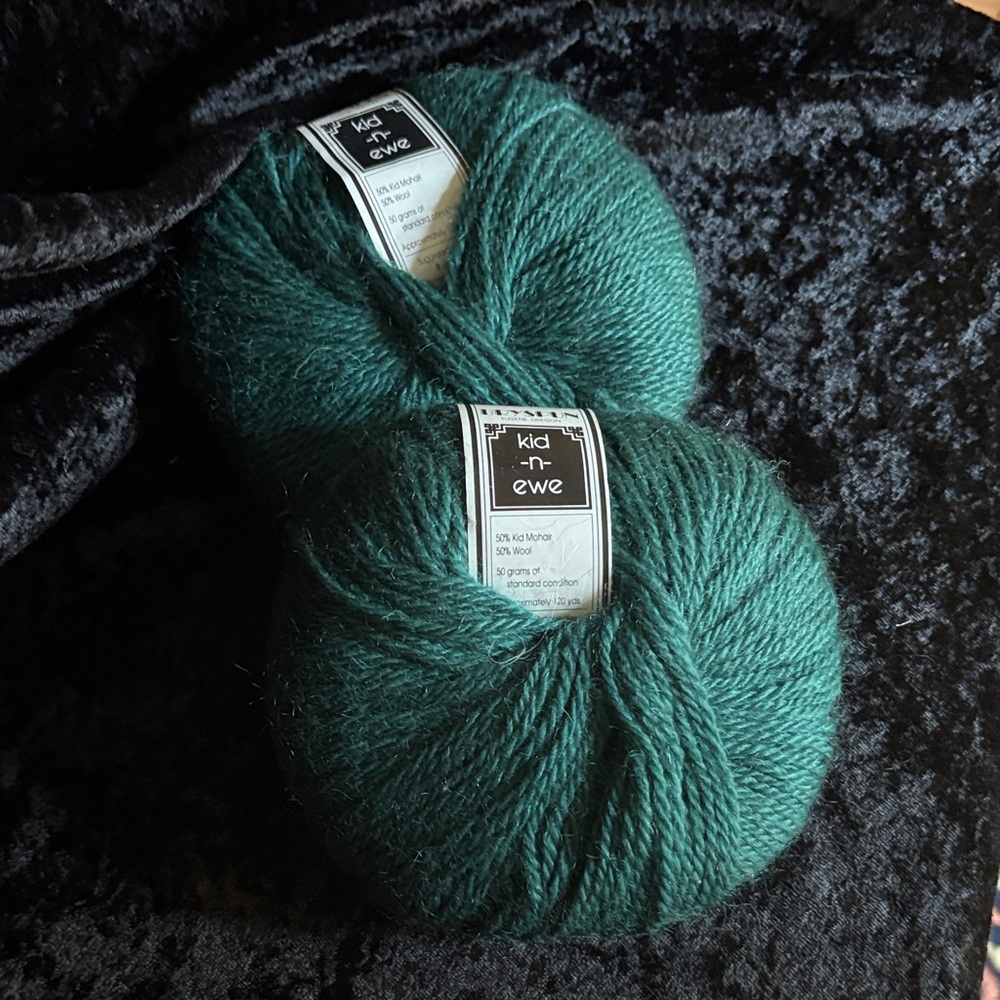 Kid 'n Ewe Deep Teal Wool Mohair Yarn
USA Made